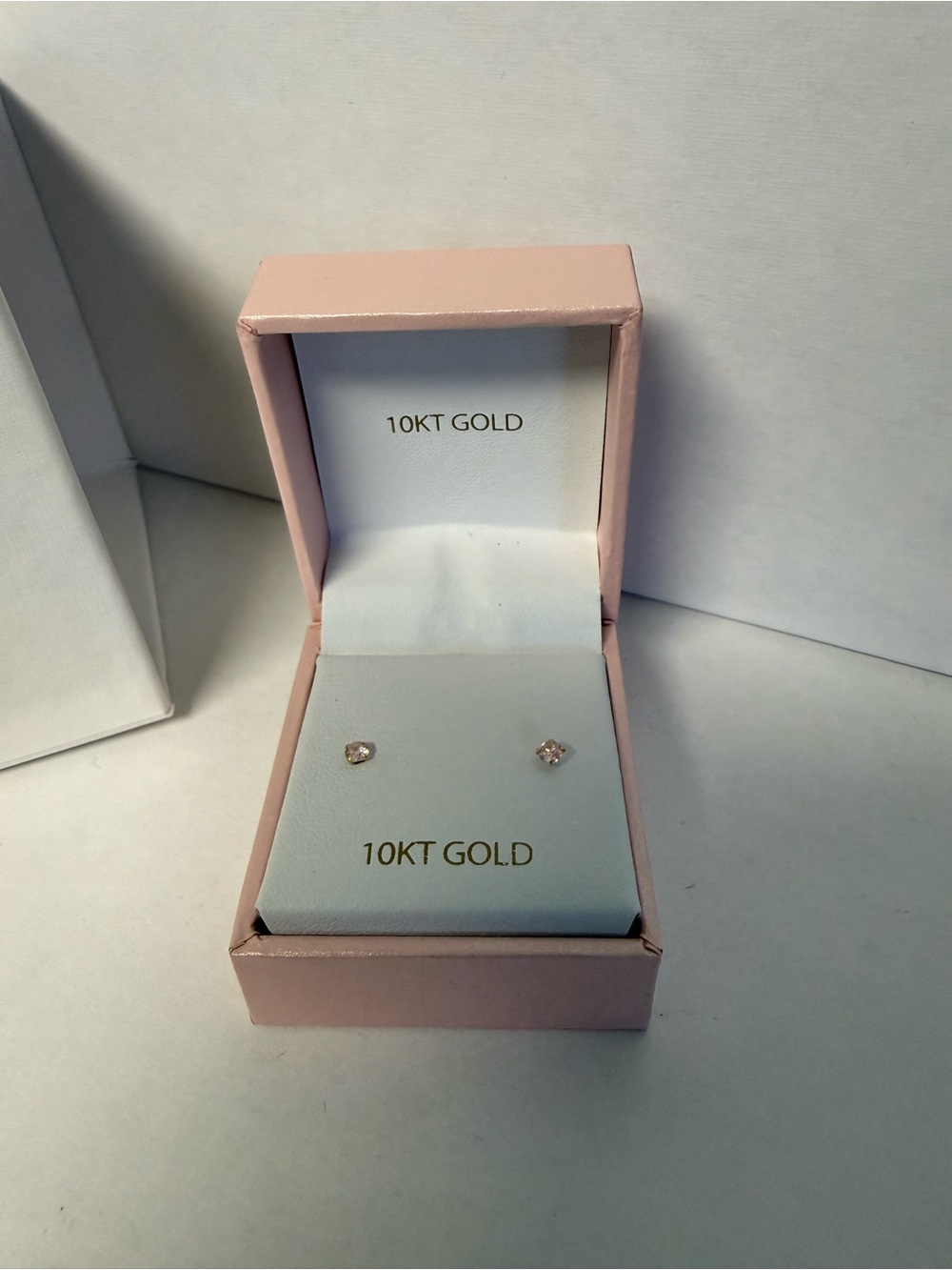 10K Yellow Gold Pink Gemstone Tiny Stud Earrings MX 10K